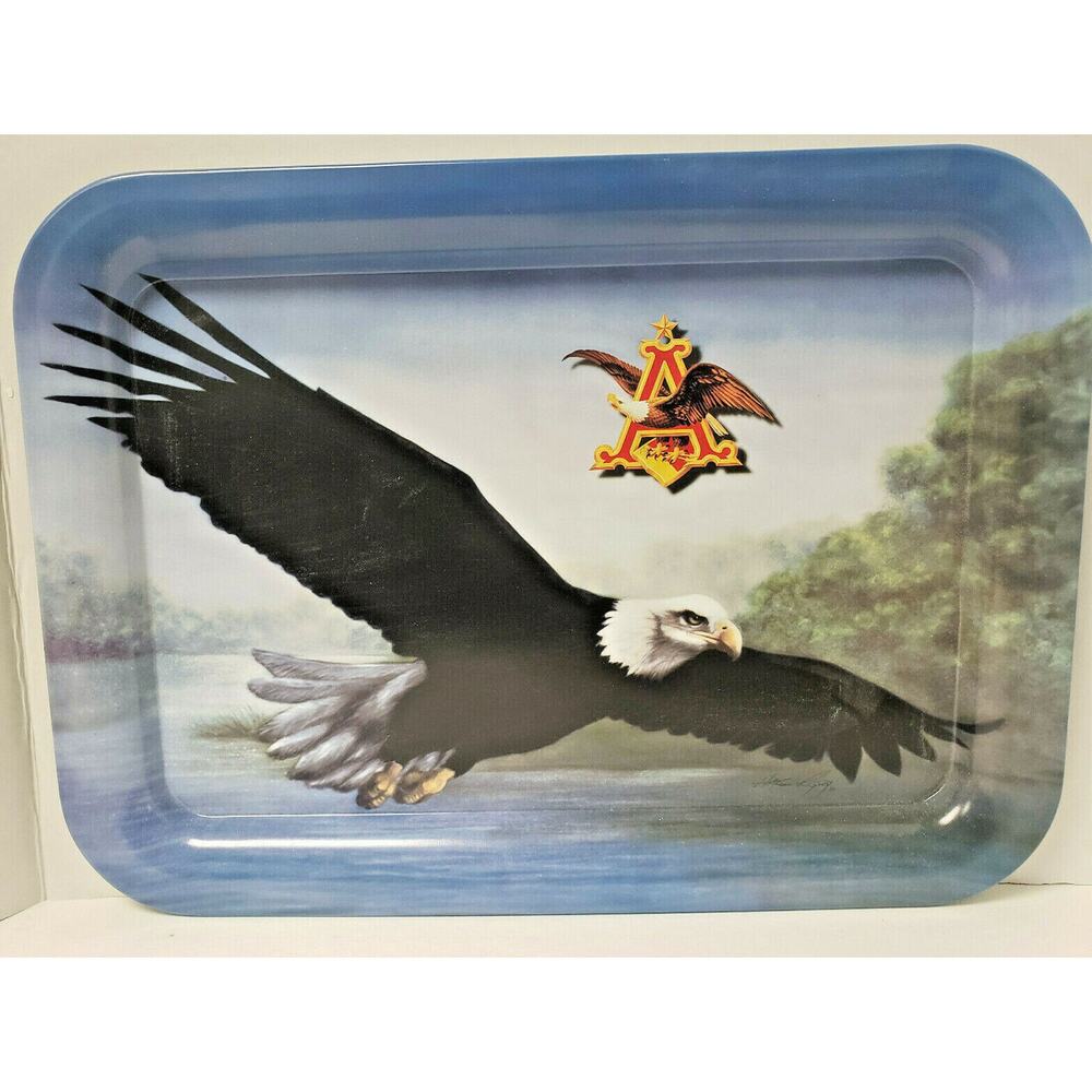 Vintage Anheuser-Busch Soaring Eagle Tin Metal Tray 1999 17.5"x13" WH‎